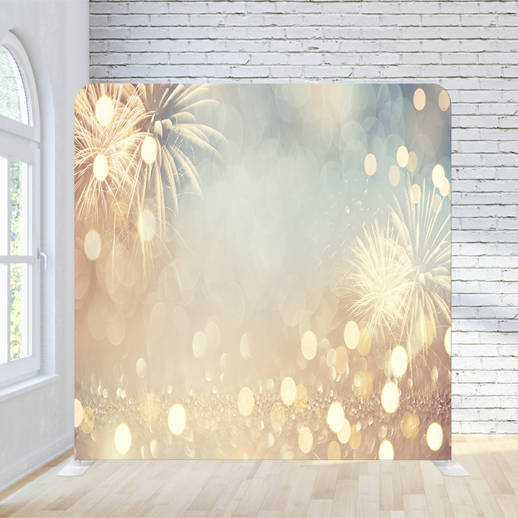 8X8 Pillowcase Tension Backdrop- Grey with gold sparks