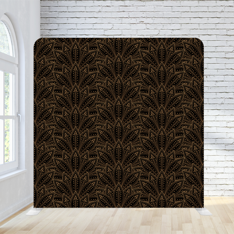 8X8 Pillowcase Tension Backdrop- Black and Brown flowers