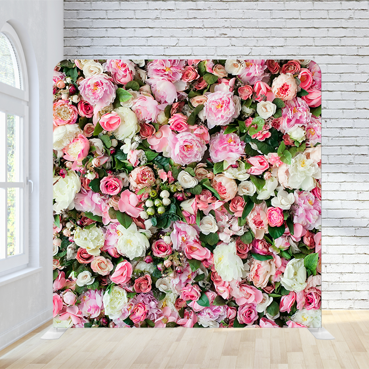 8X8 Pillowcase Tension Backdrop - Pink Flower Mist