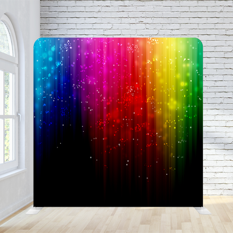 8X8 Pillowcase Tension Backdrop - Rainbow Sparkle Drip