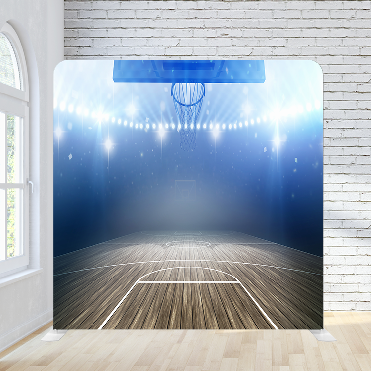 8X8 Pillowcase Tension Backdrop -Basketball Arena