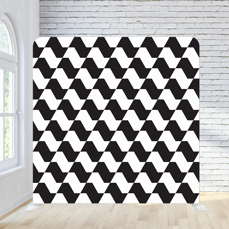 8X8 Pillowcase Tension Backdrop - Zig-Zag Checker Board