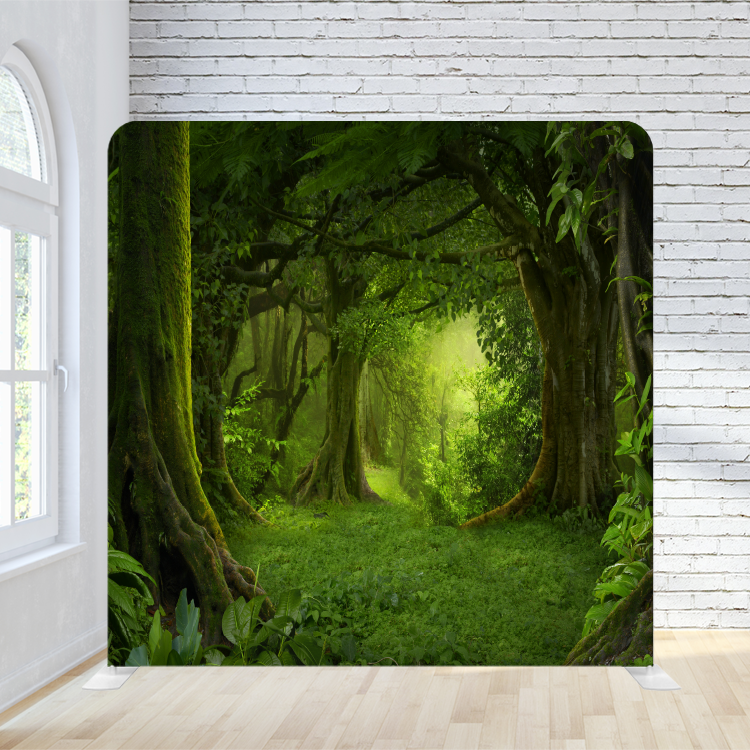 8X8 Pillowcase Tension Backdrop- Dark Green Forest