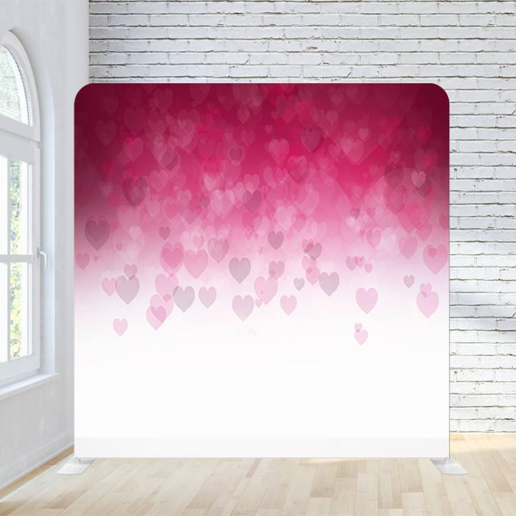 8X8 Pillowcase Tension Backdrop - Pink Heart Fade