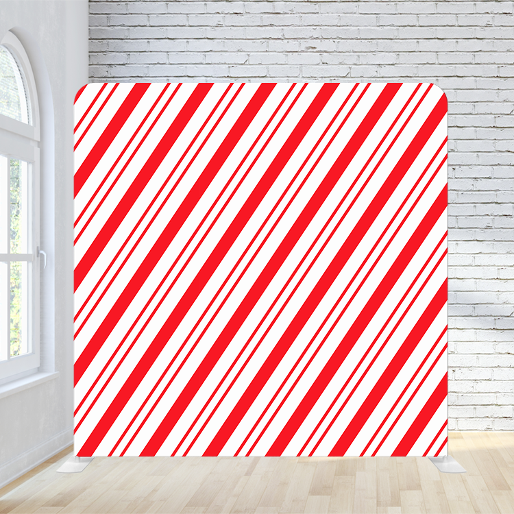 8X8 Pillowcase Tension Backdrop - Candy Cane Stripes