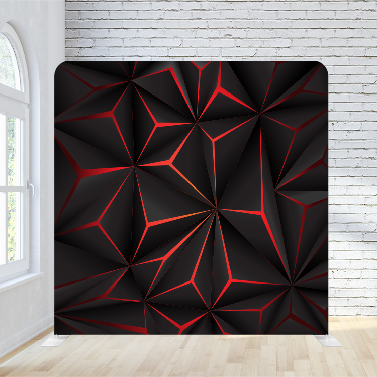 8X8 Pillowcase Tension Backdrop - 3D Red and Black