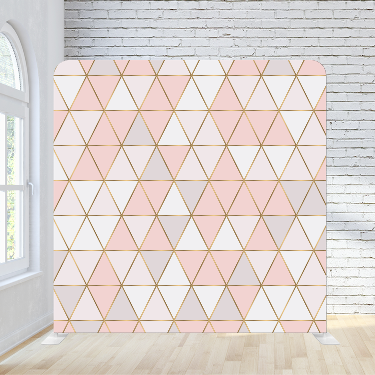 8X8 Pillowcase Tension Backdrop - Light Pink Triangles