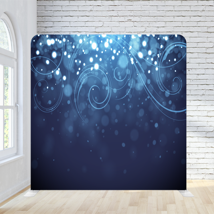 8X8 Pillowcase Tension Backdrop - Blue Sparkle Swirl