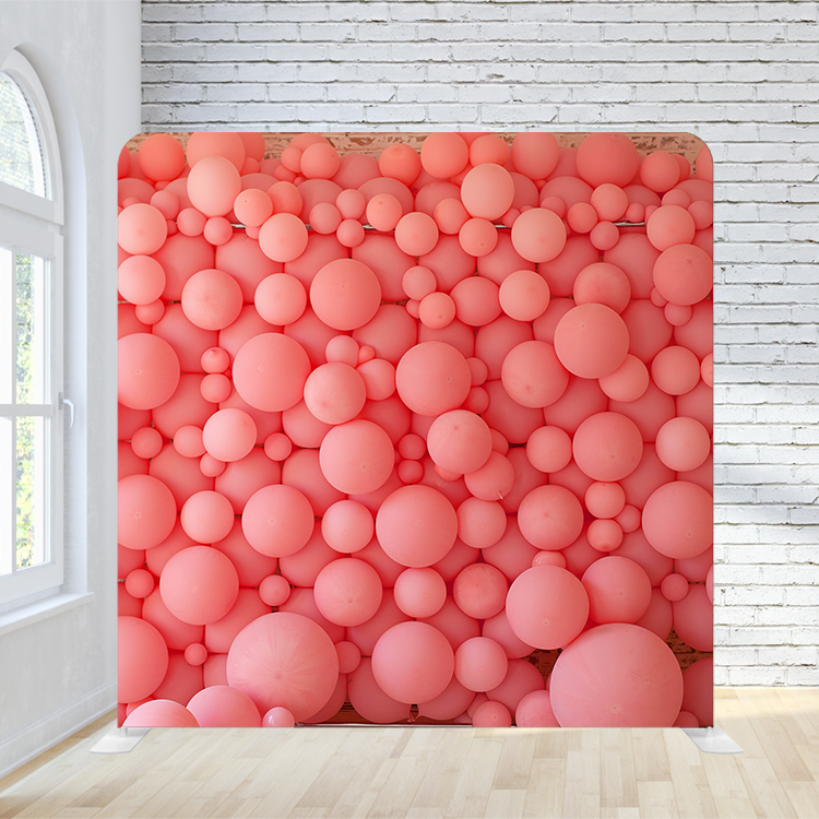 8X8 Pillowcase Tension Backdrop- Pink Balloon Wall