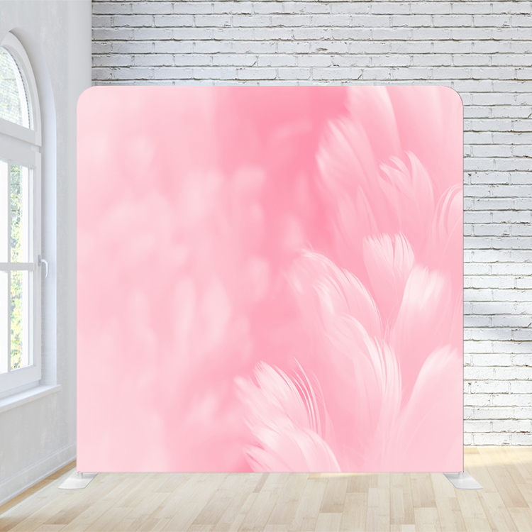 8X8 Pillowcase Tension Backdrop - Calming Pink Feathers