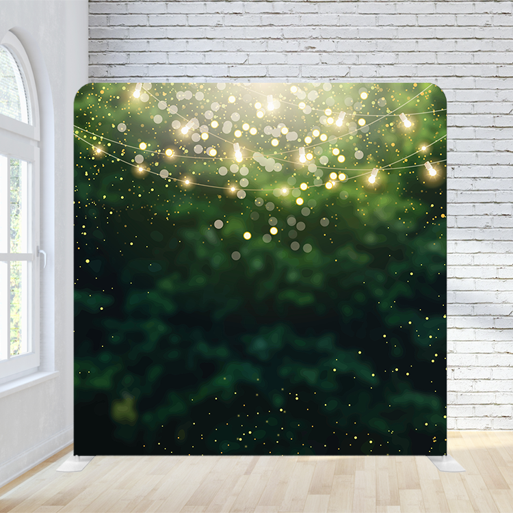 8X8 Pillowcase Tension Backdrop - Calming Forest w/ String lights