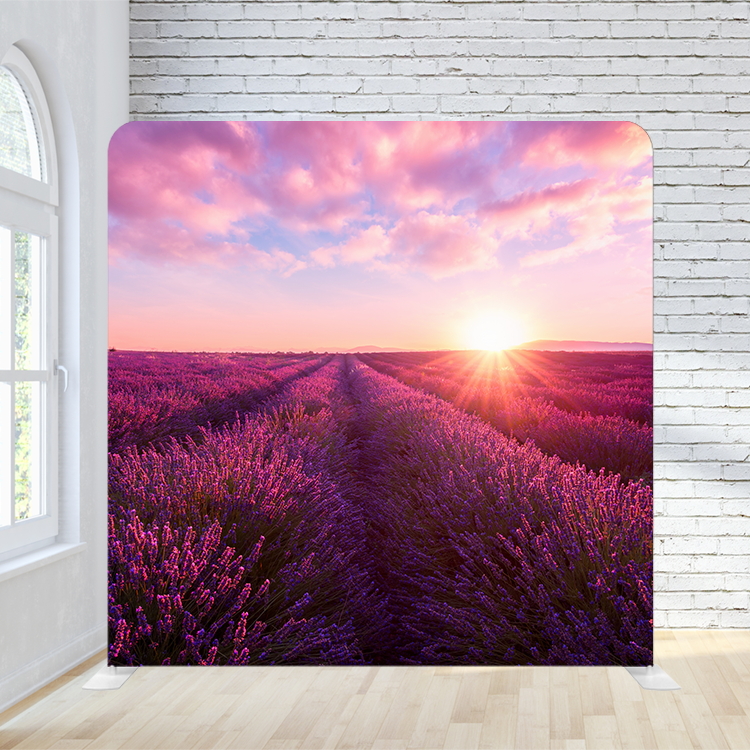 8X8 Pillowcase Tension Backdrop - Purple Field Sunset