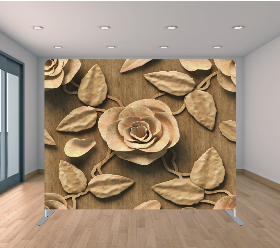 8x8ft Pillowcase Tension Backdrop- 3D Brown Roses