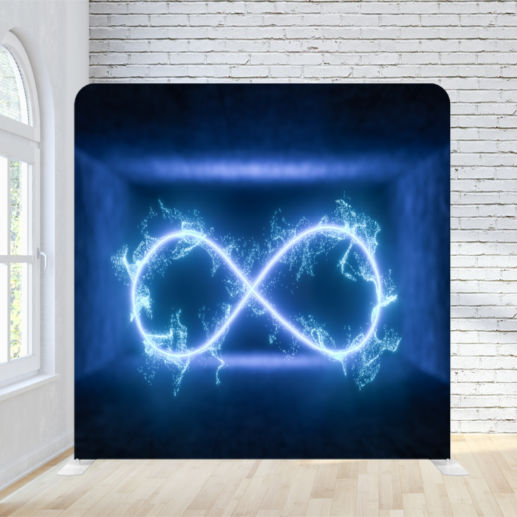 8X8 Pillowcase Tension Backdrop - Eletric Blue Infinity