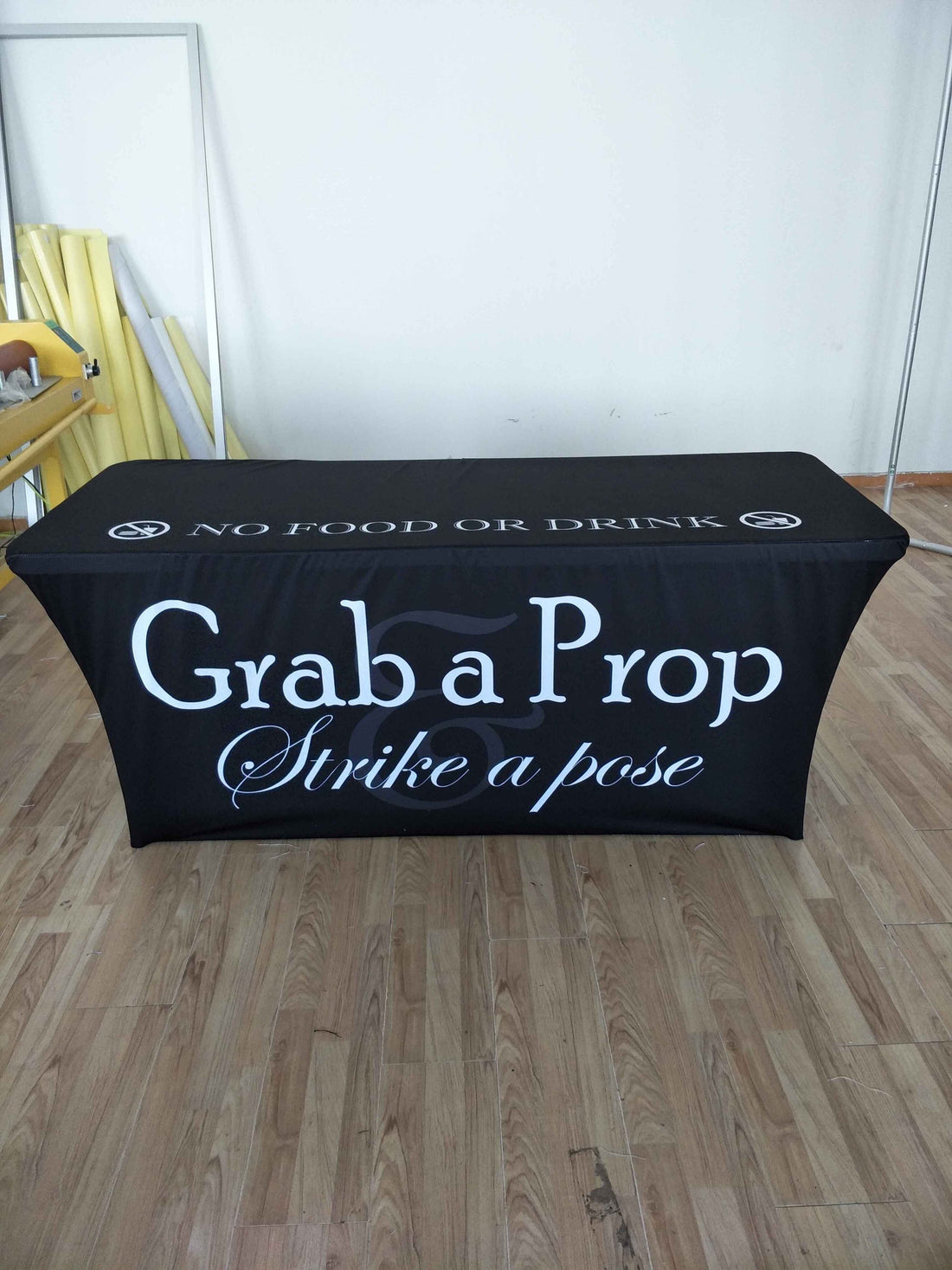 Grab a Prop and Strike a Pose  Design 2 Table Cover 6ft