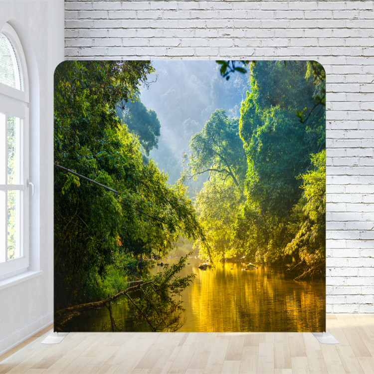 8X8 Pillowcase Tension Backdrop- Forest Pond