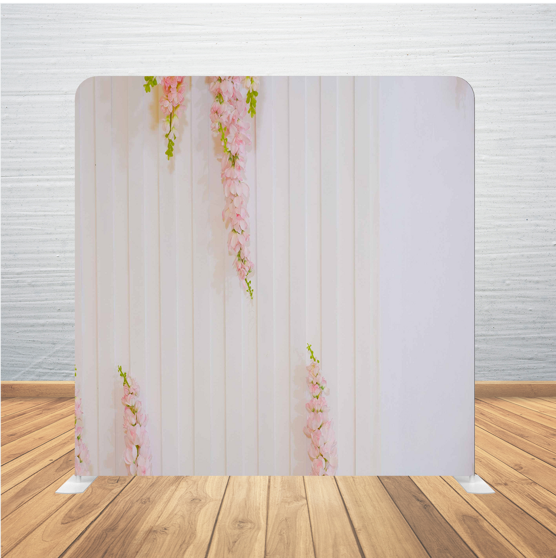 8X8 Pillowcase Tension Backdrop- Four Pink Floral