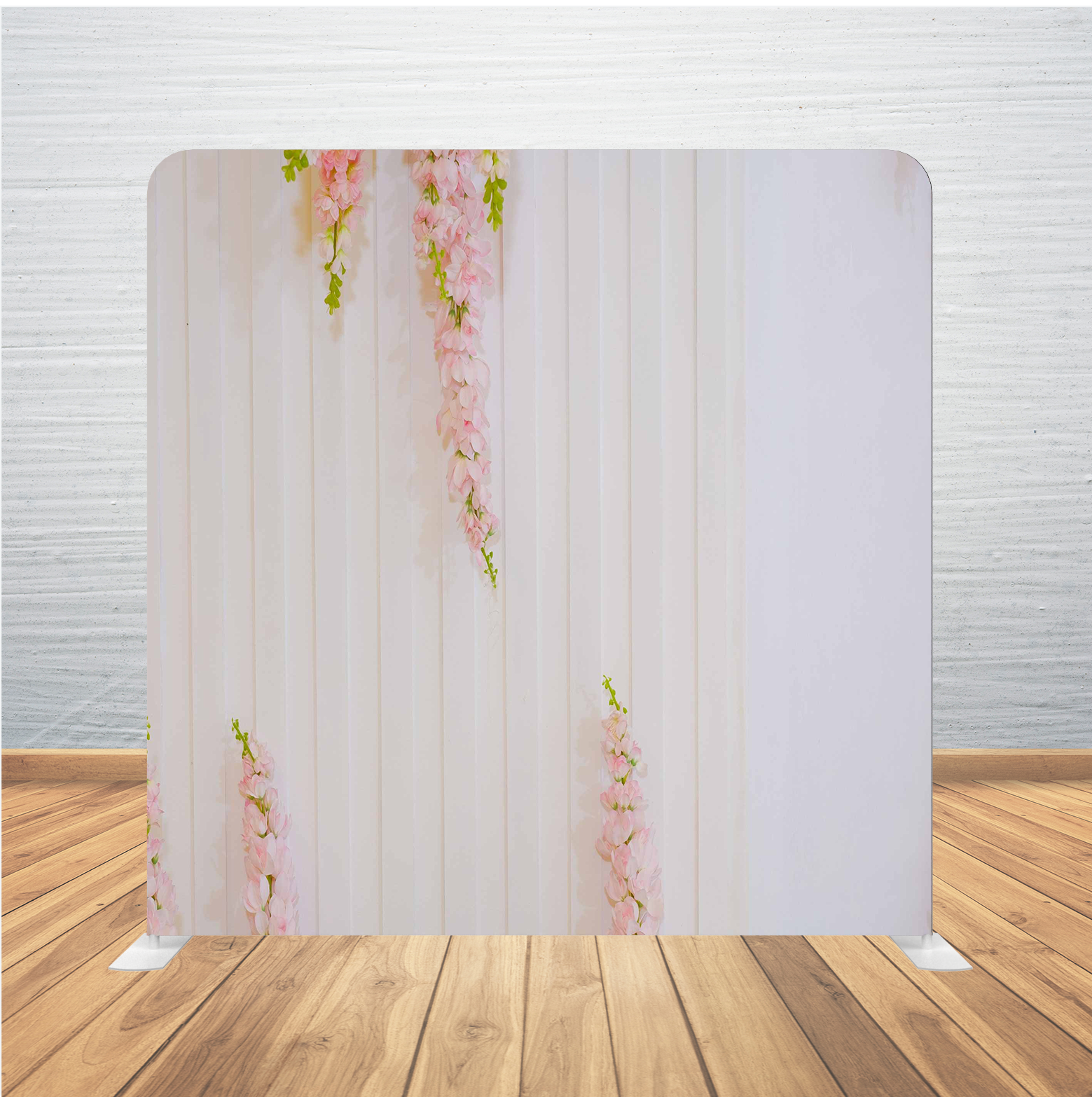 8X8 Pillowcase Tension Backdrop- Four Pink Floral