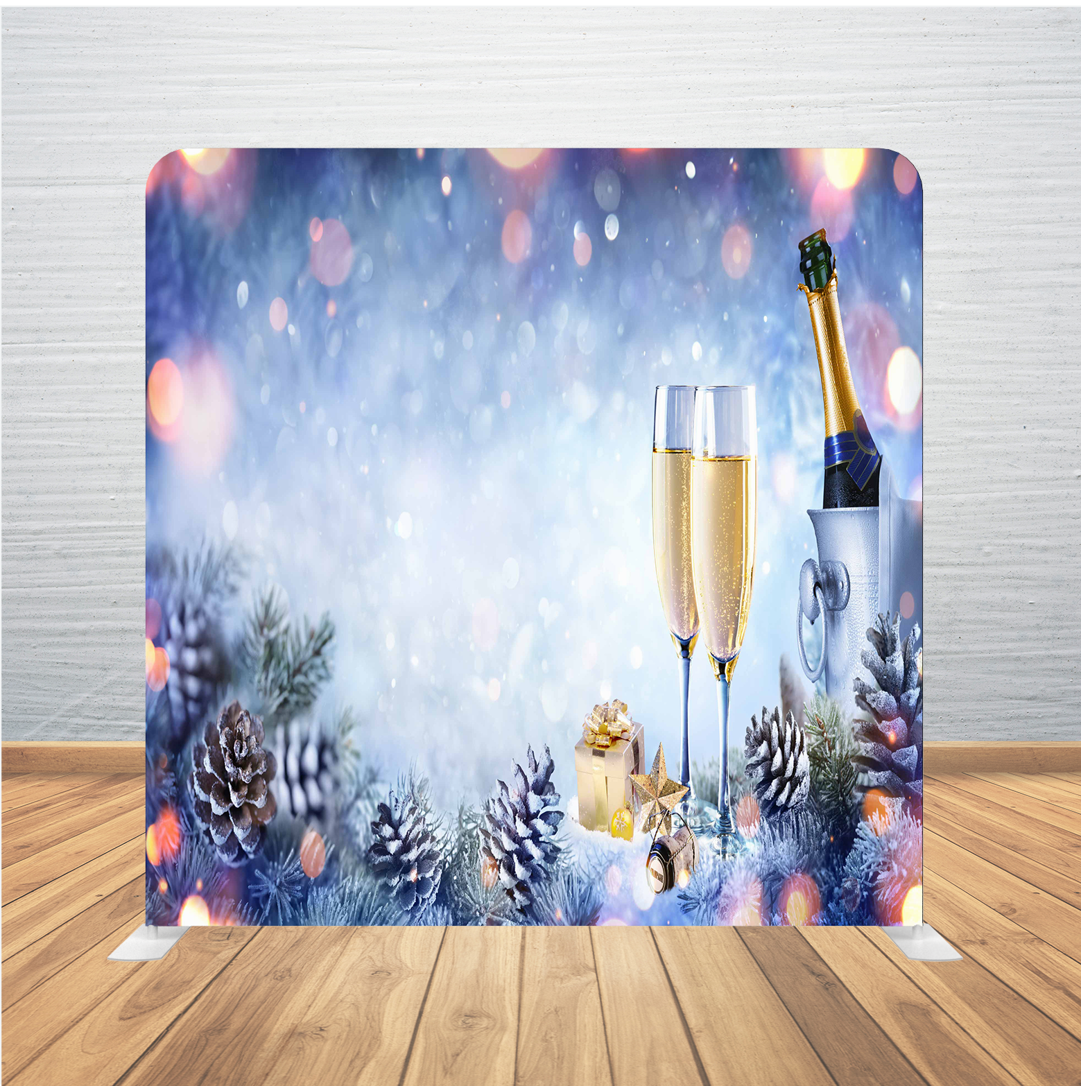 8X8 Pillowcase Tension Backdrop- Holiday Champagne
