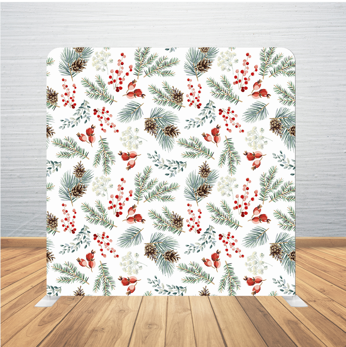 8X8 Pillowcase Tension Backdrop- Holiday Leaves