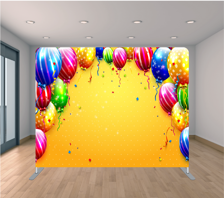 8x8ft Pillowcase Tension Backdrop- Colorful Balloons