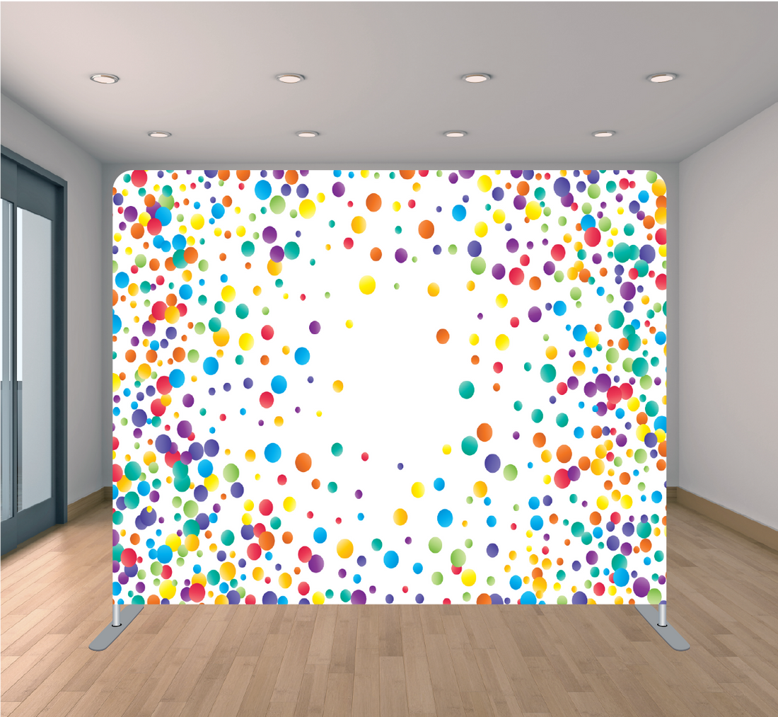 8x8ft Pillowcase Tension Backdrop- Colorful Dots