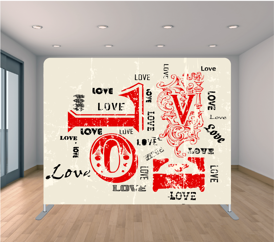 8x8ft Pillowcase Tension Backdrop- Crazy in Love