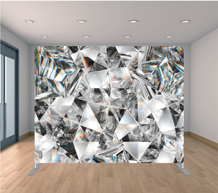 8X8ft Pillowcase Tension Backdrop- Crystal Geometric