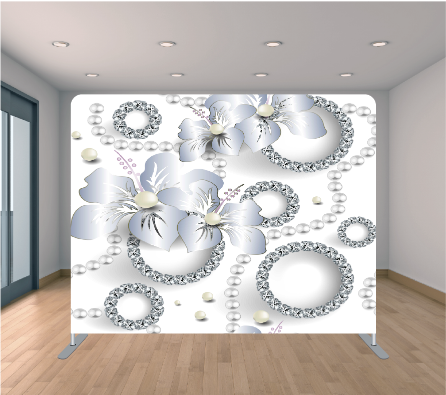 8x8ft Pillowcase Tension Backdrop- Diamonds and Pearls