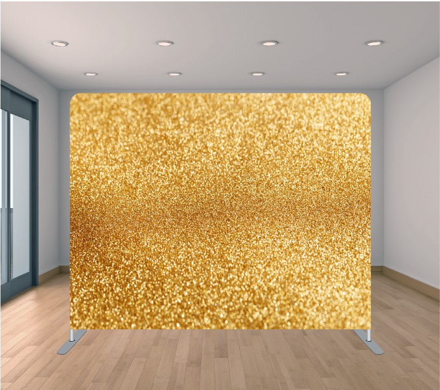 8x8ft Pillowcase Tension Backdrop- Gold Glitter