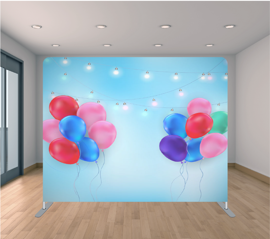 8x8ft Pillowcase Tension Backdrop-Hanging Balloons