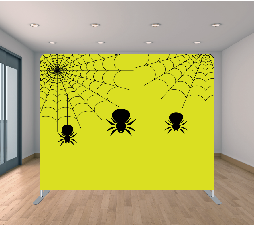 8X8ft Pillowcase Tension Backdrop- Hanging Spiders