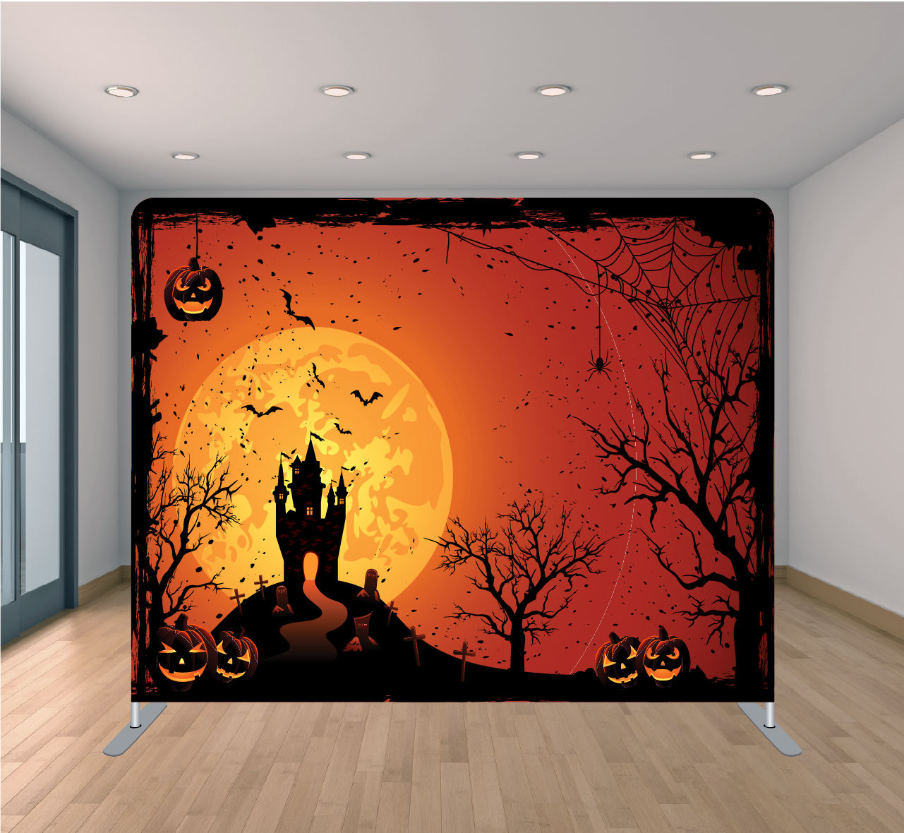 8x8ft Pillowcase Tension Backdrop- Haunted House 2
