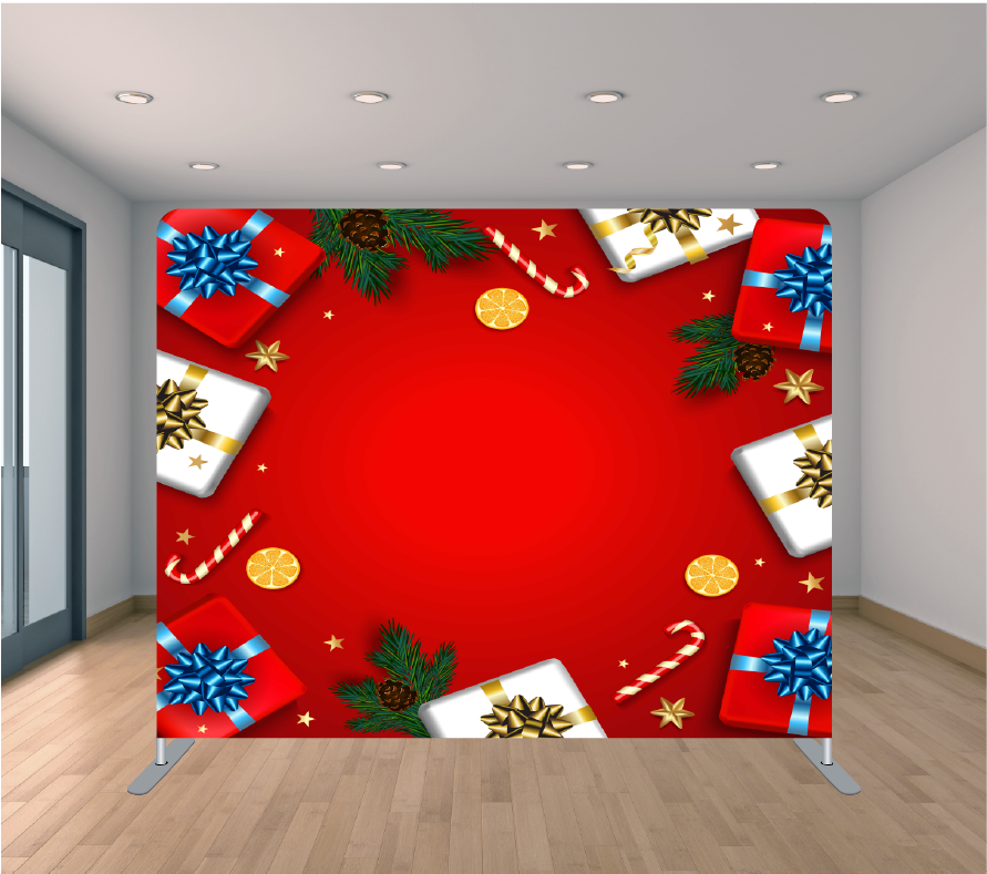 8X8ft Pillowcase Tension Backdrop- Holiday 22