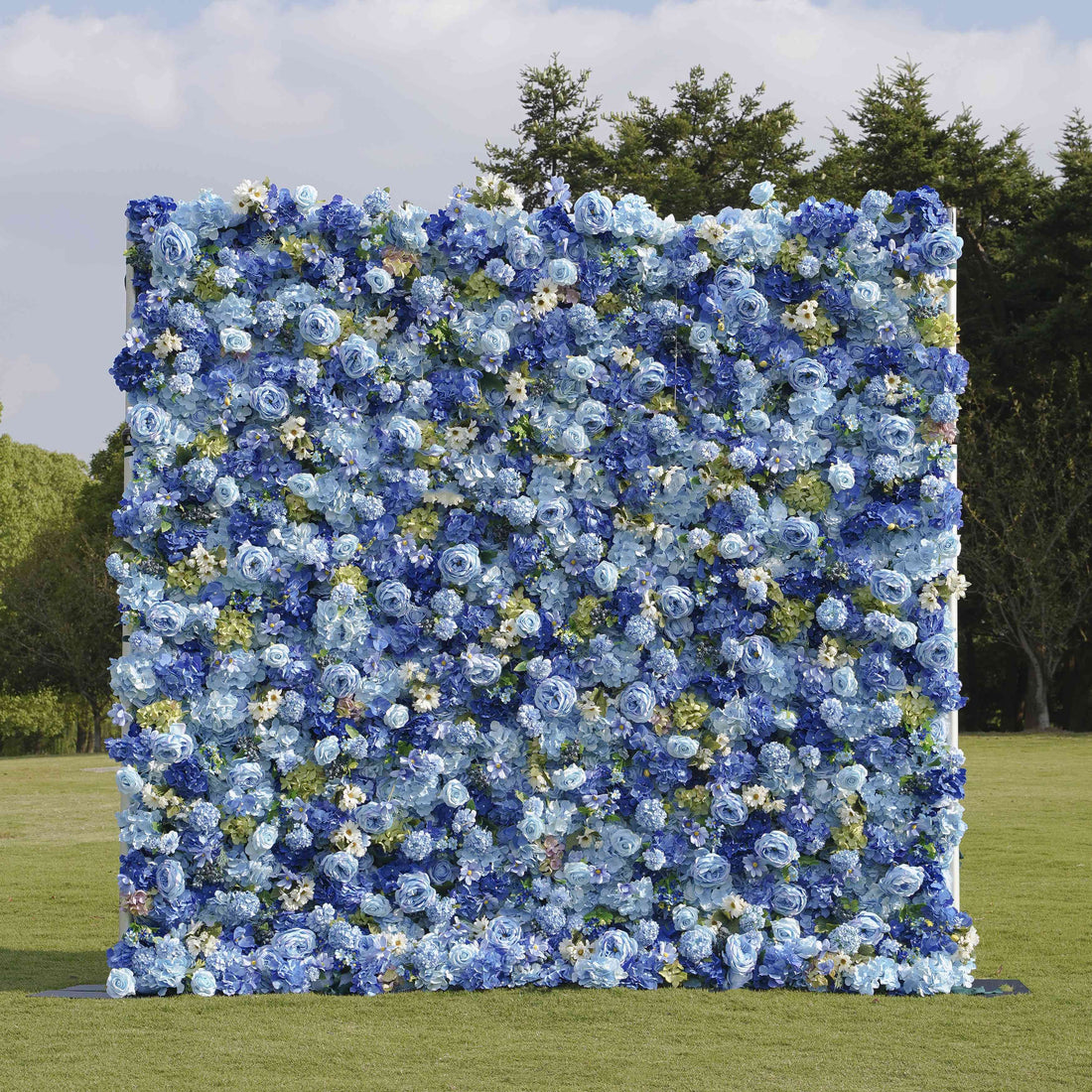 8X8 5D Blue Rose Flower Wall