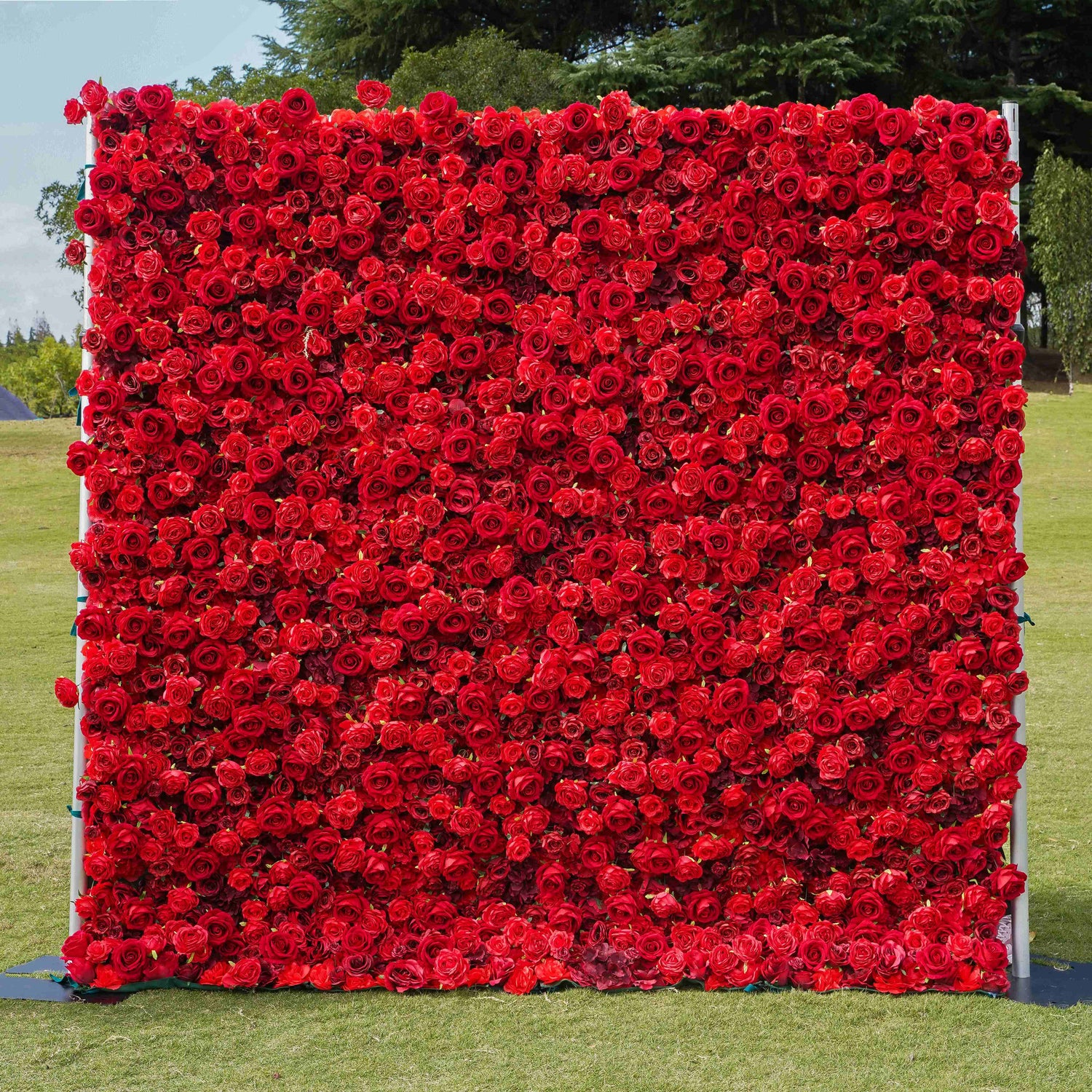 8X8 5D Red Rose Flower Wall