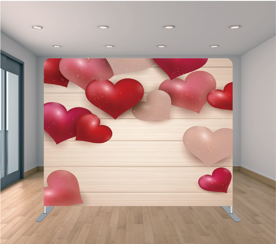 8x8ft Pillowcase Tension Backdrop- Lovely Hearts