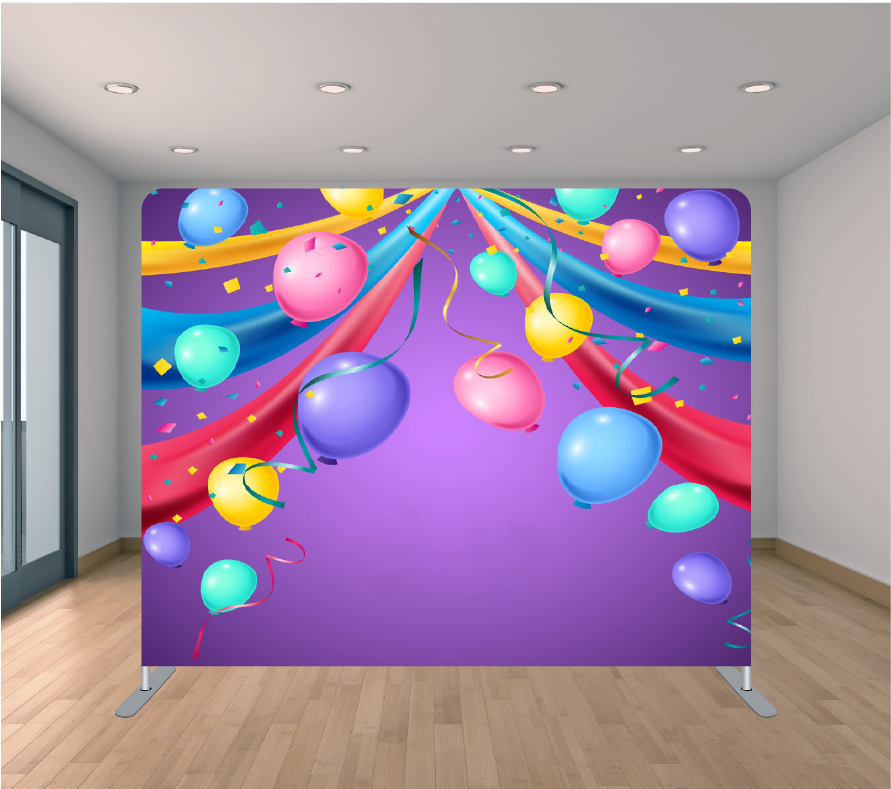 8x8ft Pillowcase Tension Backdrop- Multi Balloon Party