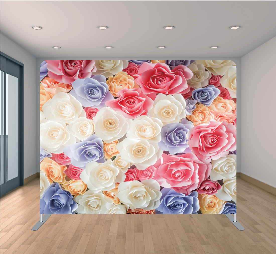 8X8 Pillowcase Tension Backdrop- Multi Color Floral
