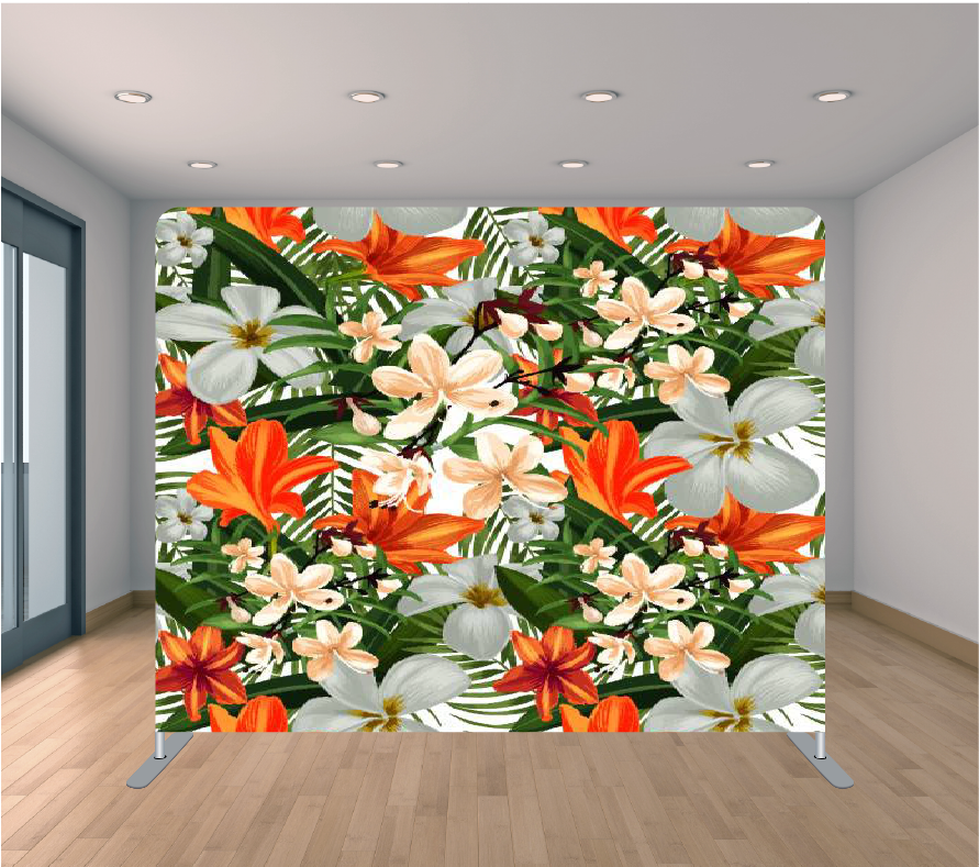 8x8ft Pillowcase Tension Backdrop- Orange Leaf (Flowers)