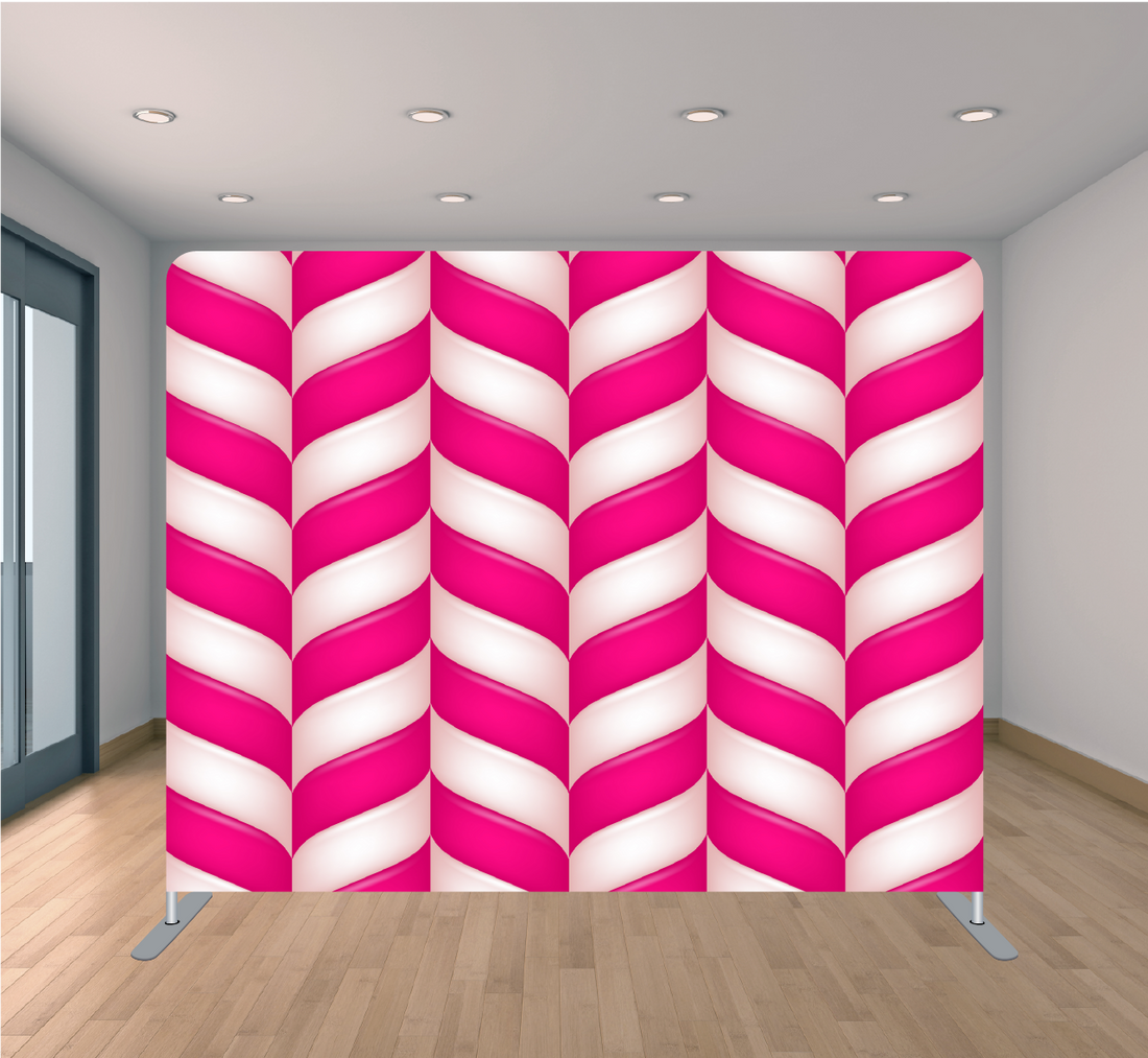 8X8ft Pillowcase Tension Backdrop- Pink Swirls