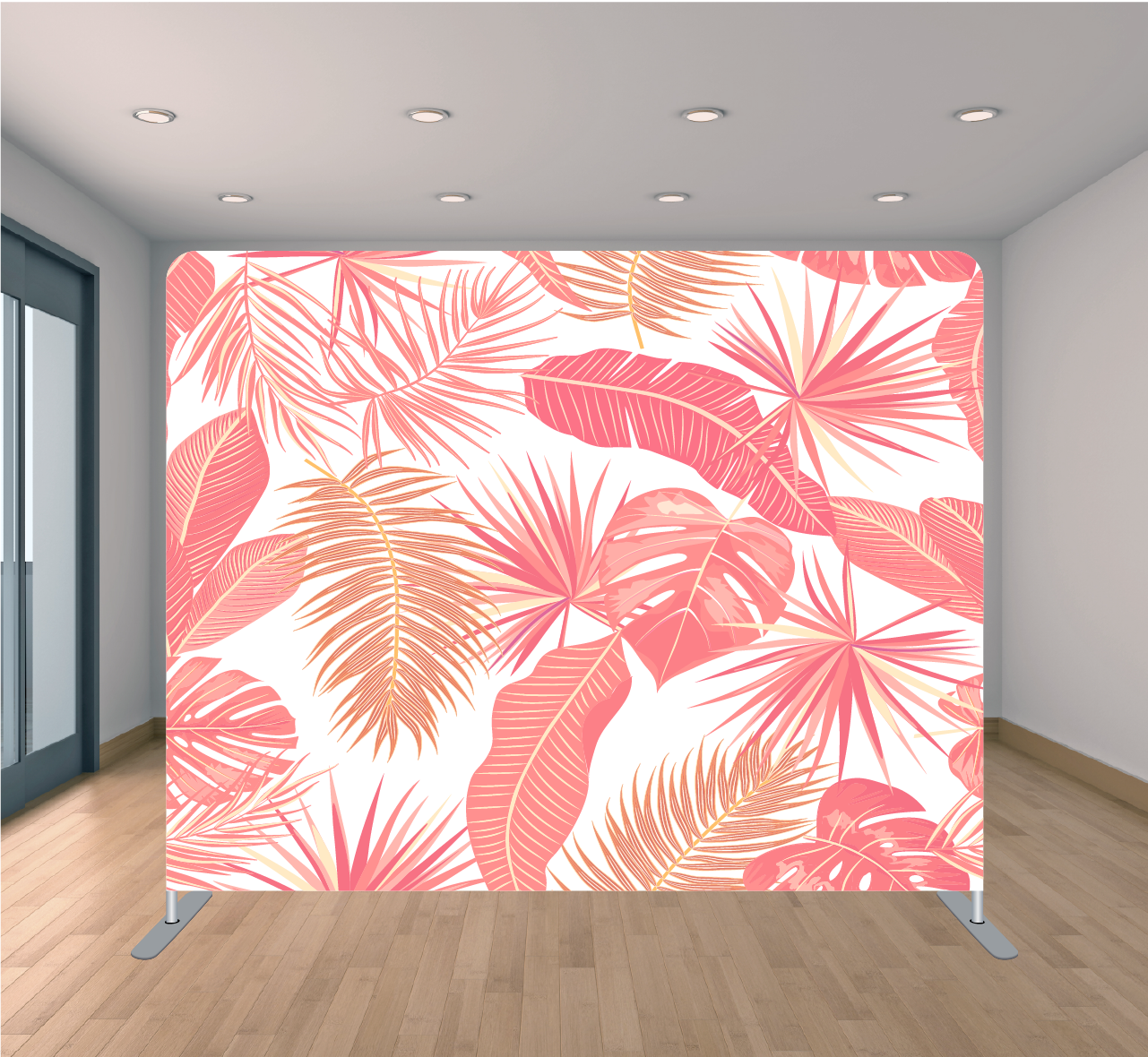 8X8ft Pillowcase Tension Backdrop- Pink Tropic