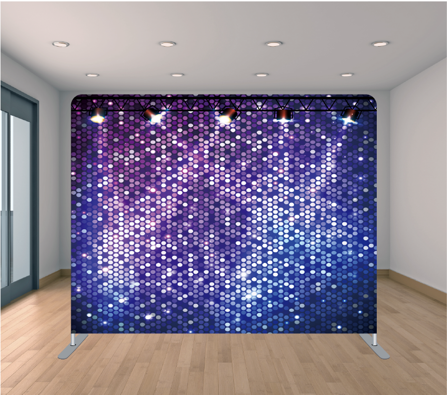 8X8ft Pillowcase Tension Backdrop- Purple and Blue Spotlights