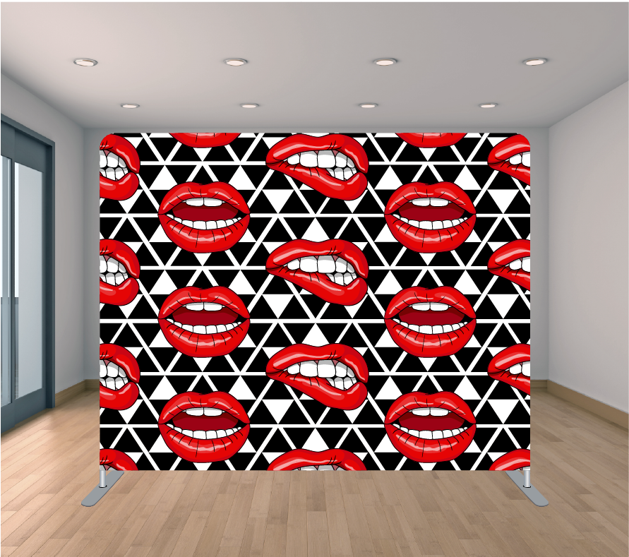 8X8ft Pillowcase Tension Backdrop- Red Lipstick