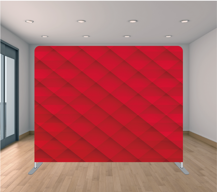 8X8ft Pillowcase Tension Backdrop- Red Quilt