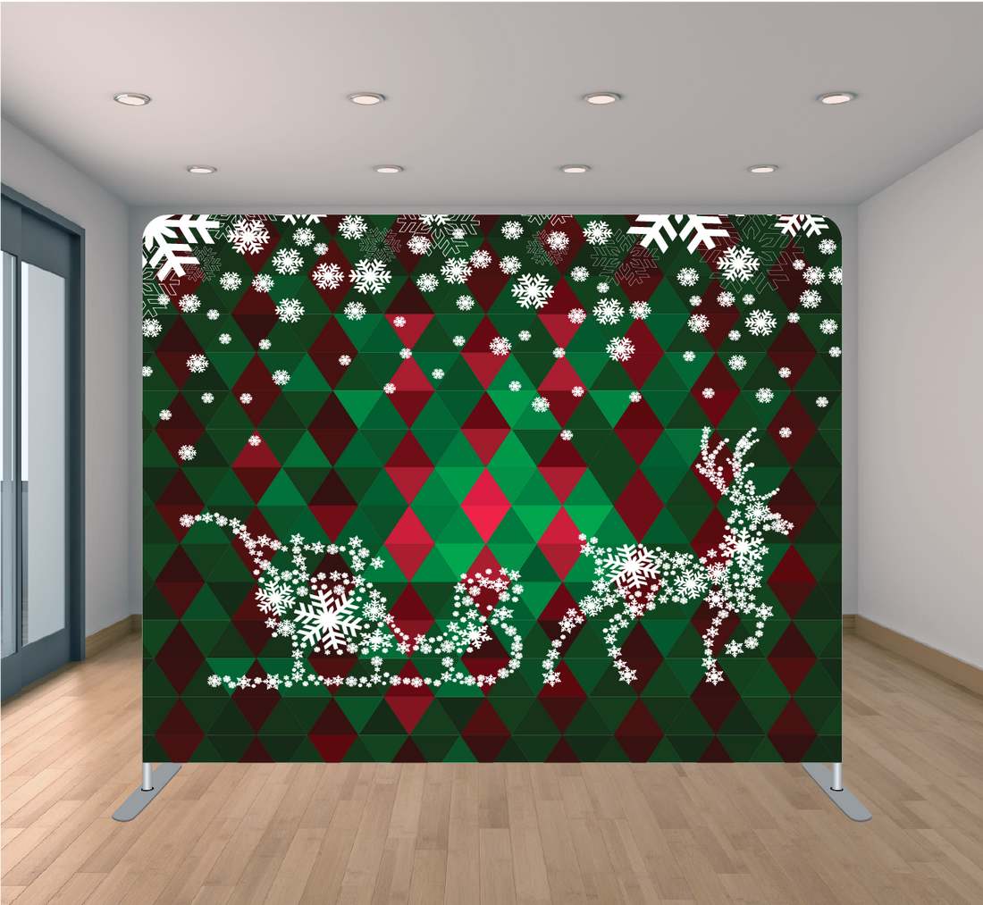 8x8ft Pillowcase Tension Backdrop- Reindeer