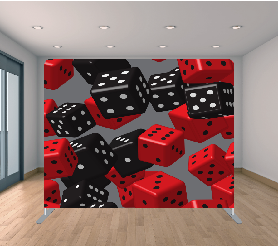 8X8ft Pillowcase Tension Backdrop-Roll the Dice