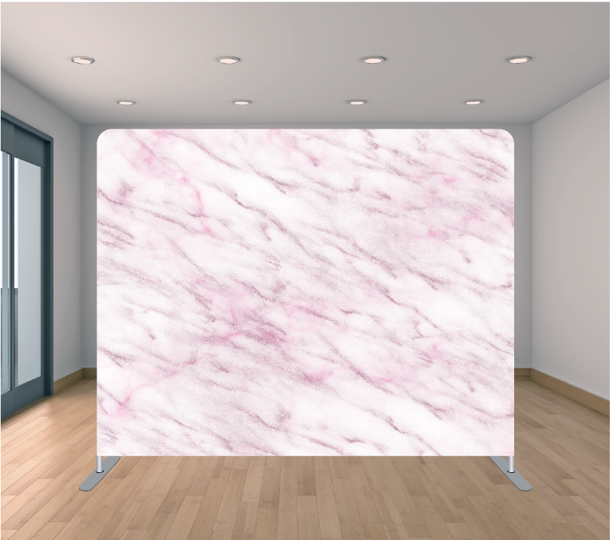 8X8ft Pillowcase Tension Backdrop- Rose Gold Marble 2