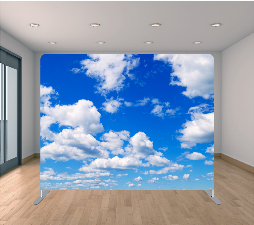 8x8ft Pillowcase Tension Backdrop- Clouds