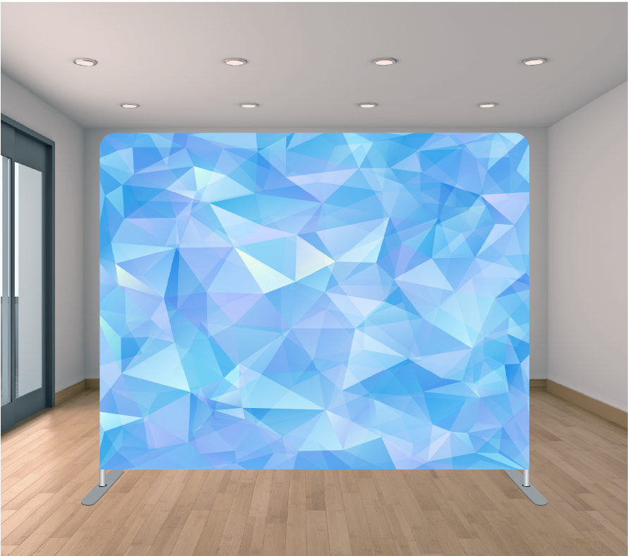 8X8ft Pillowcase Tension Backdrop- Sky Blue Geometric